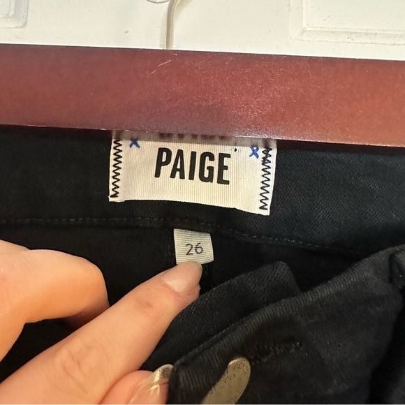 Paige Rianne Black High Waisted Chinos Pants Jeans Size 26 Straight Leg Office - Picture 3 of 7